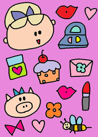 (make up girl x pink purple)