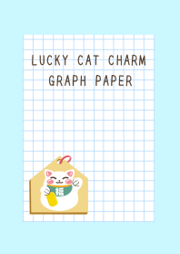 LUCKY CAT CHARM GRAPH PAPER-LIGHT BLUE