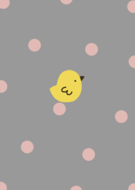 Gray and pink beige. Polka dots. Chick.