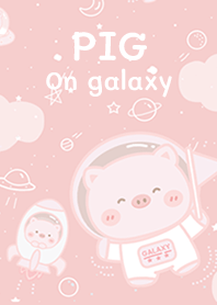 Pig on pink galaxy!