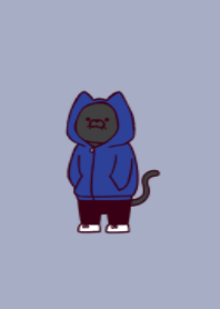 Hoodie black cat.(dusty colors2-07)