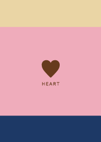 Simple Heart / Navy&Brown / Rose Pink