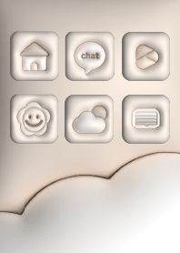 3D puffy icons- Simple Beige