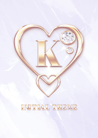 [ K ] Heart Charm & Initial  - Purple 1
