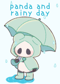 panda and rainy day
