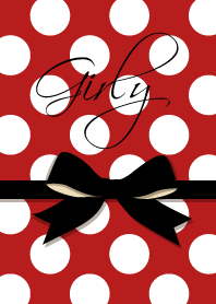 Girly polka dots and ribbon: red