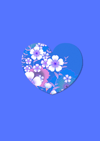 Simple Japanese Pattern Heart Blue