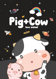 Pig&Cow Cutie Galaxy Black