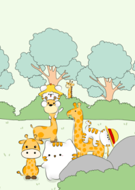 Zoo of giraffes and friends