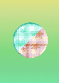 Love lucky half button blue green