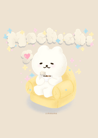 Mochichi bear with coffee in the morning