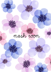 watercolor Anemone  purple mush