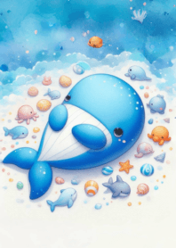 Bright cute little whale n.24