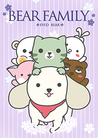 Bear family (Colorful Purple)