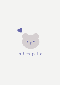 グレー × ラベンダー。シンプル くま