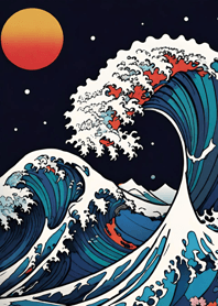 Mountain, Sea, and Moonlit Night 7393Ee