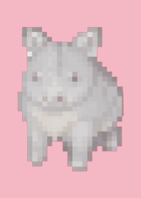 ธีม Rhinoceros Pixel Art สีชมพู 05