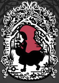 Little Red Riding Hood Silhouette B&W -
