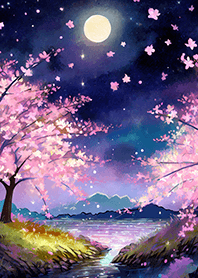 美しい夜桜の着せかえ#2573
