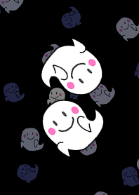 A lot of cute ghosts