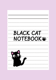 BLACK CAT NOTEBOOK-LIGHT PURPLE