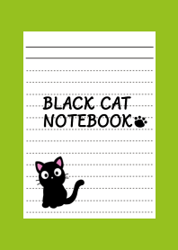 BLACK CAT NOTEBOOK-LEAF GREEN