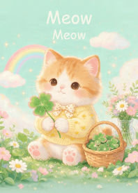 A cat and a lucky clover. 3