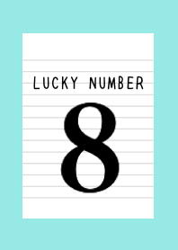 LUCKY NUMBER 8 NOTEBOOKj-BLUE GREEN