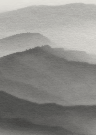 黑色水墨山水意境2