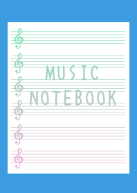GRADIENT MUSIC NOTEBOOK-BLUE-YELLOW