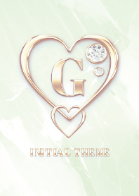【 G 】 Heart Charm & Initial - Green