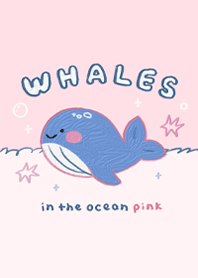 Whales in the ocean pink