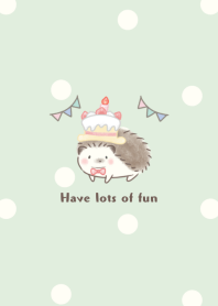 Hedgehog and Party -green- dot