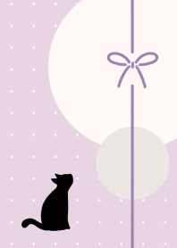 Ribbon and cats-purple