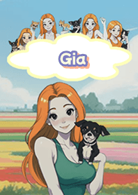 Gia with dogs and cats04