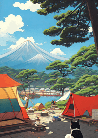 浮世繪露營貓咪 16