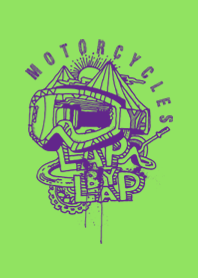 オフロードバイク（黄緑x紫）/LAP BY LAP