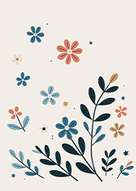 淨化心靈-花卉藝術插畫2 咖啡草本茶色