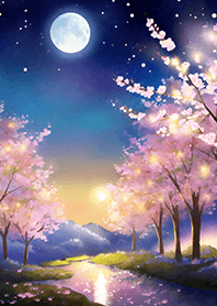 美しい夜桜の着せかえ#2548