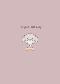 Tongue-out Toy Poodle -smoky pink-