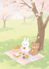 Sweet Sakura Picnic ( Yellow )