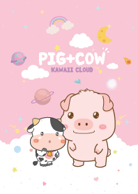 Pig&Cow Candy Cotton Pink Pastel
