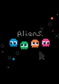 8bit aliens. -black ver