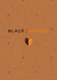 craft paper black orange dot heart..