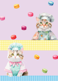 Cat Pastry Chef3  light purple