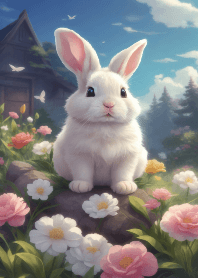 Adorable Bunny in the Flower Pile VOL.2