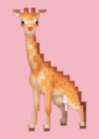 长颈鹿像素艺术主题粉色05