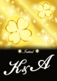 K&A イニシャル 金運UP!ゴールドクローバー