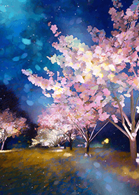 Beautiful night cherry blossoms#2152