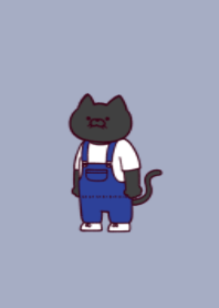 Overalls black cat.(dusty colors07)